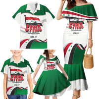 Syria Independence Day Family Matching Mermaid Dress and Hawaiian Shirt with National Flag and Emblem