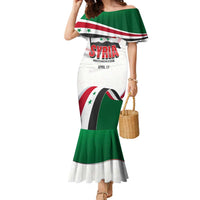 Syria Independence Day Family Matching Mermaid Dress and Hawaiian Shirt with National Flag and Emblem