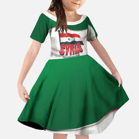 Syria Independence Day Family Matching Off Shoulder Maxi Dress and Hawaiian Shirt with National Flag and Emblem