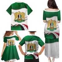 Syria Independence Day Family Matching Puletasi and Hawaiian Shirt with National Flag and Emblem