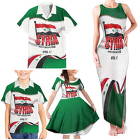 Syria Independence Day Family Matching Tank Maxi Dress and Hawaiian Shirt with National Flag and Emblem