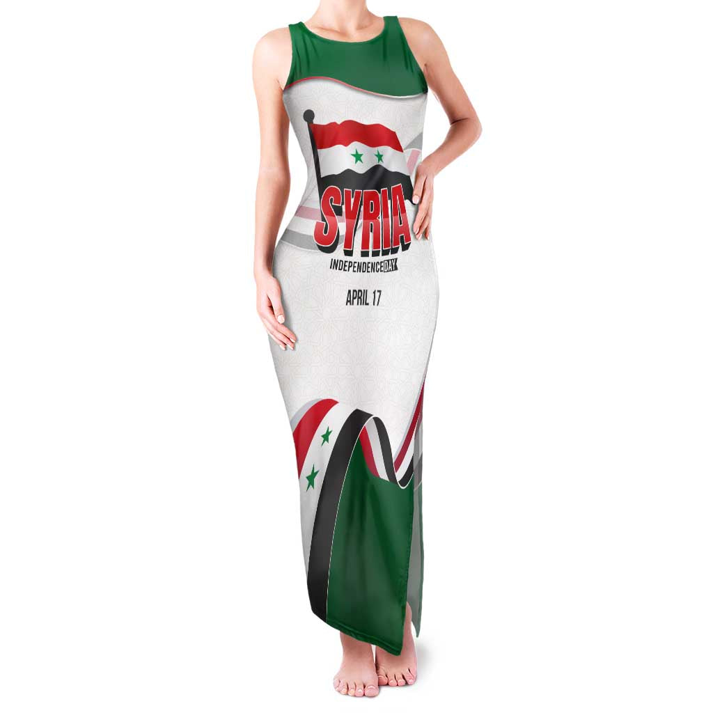 Syria Independence Day Family Matching Tank Maxi Dress and Hawaiian Shirt with National Flag and Emblem