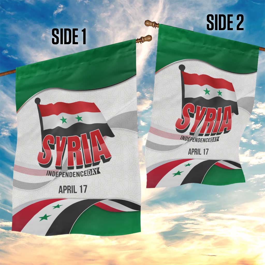 Syria Independence Day Garden Flag with National Flag and Emblem