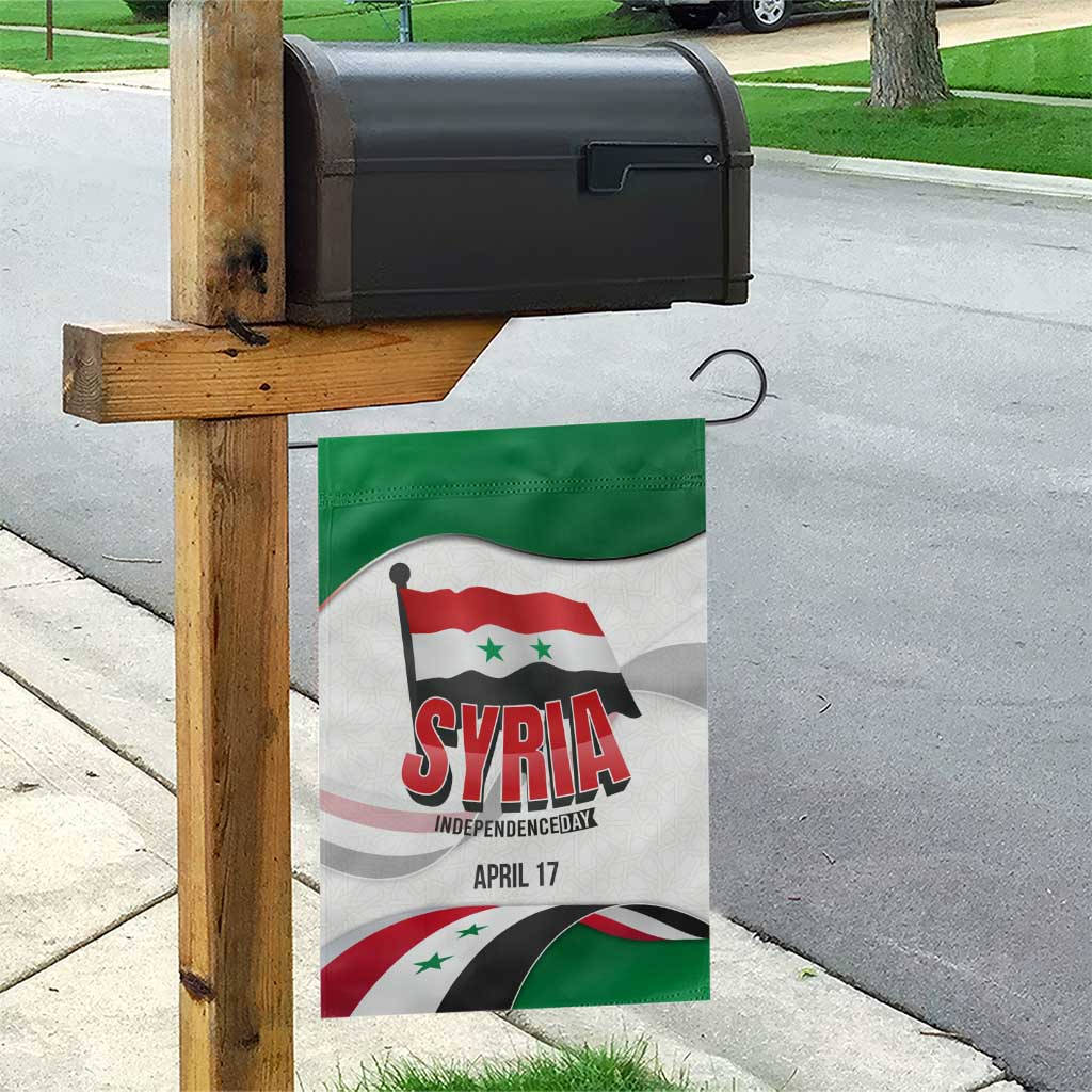 Syria Independence Day Garden Flag with National Flag and Emblem
