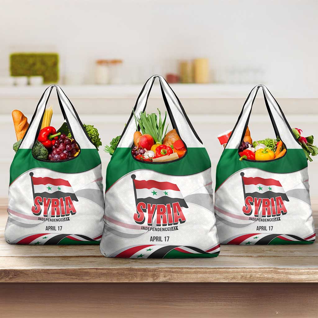 Syria Independence Day Grocery Bag with National Flag and Emblem