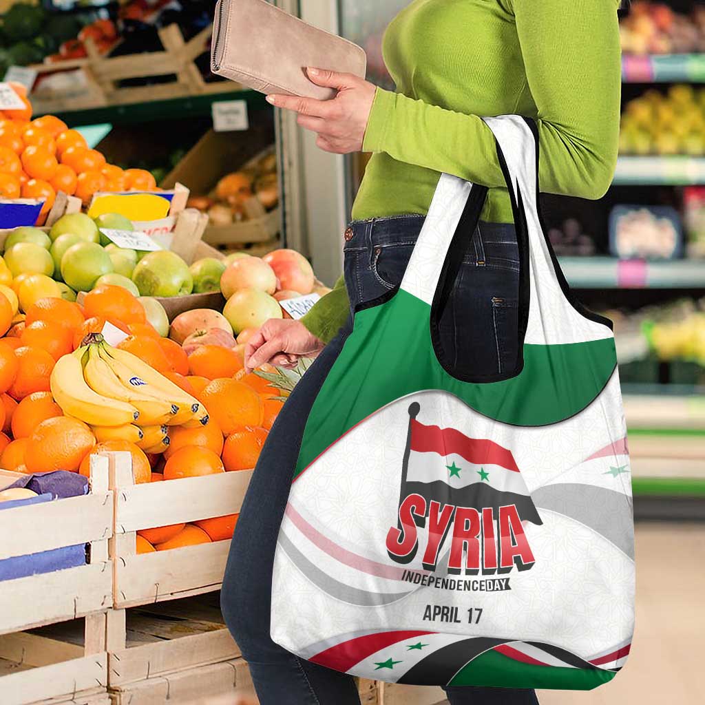 Syria Independence Day Grocery Bag with National Flag and Emblem