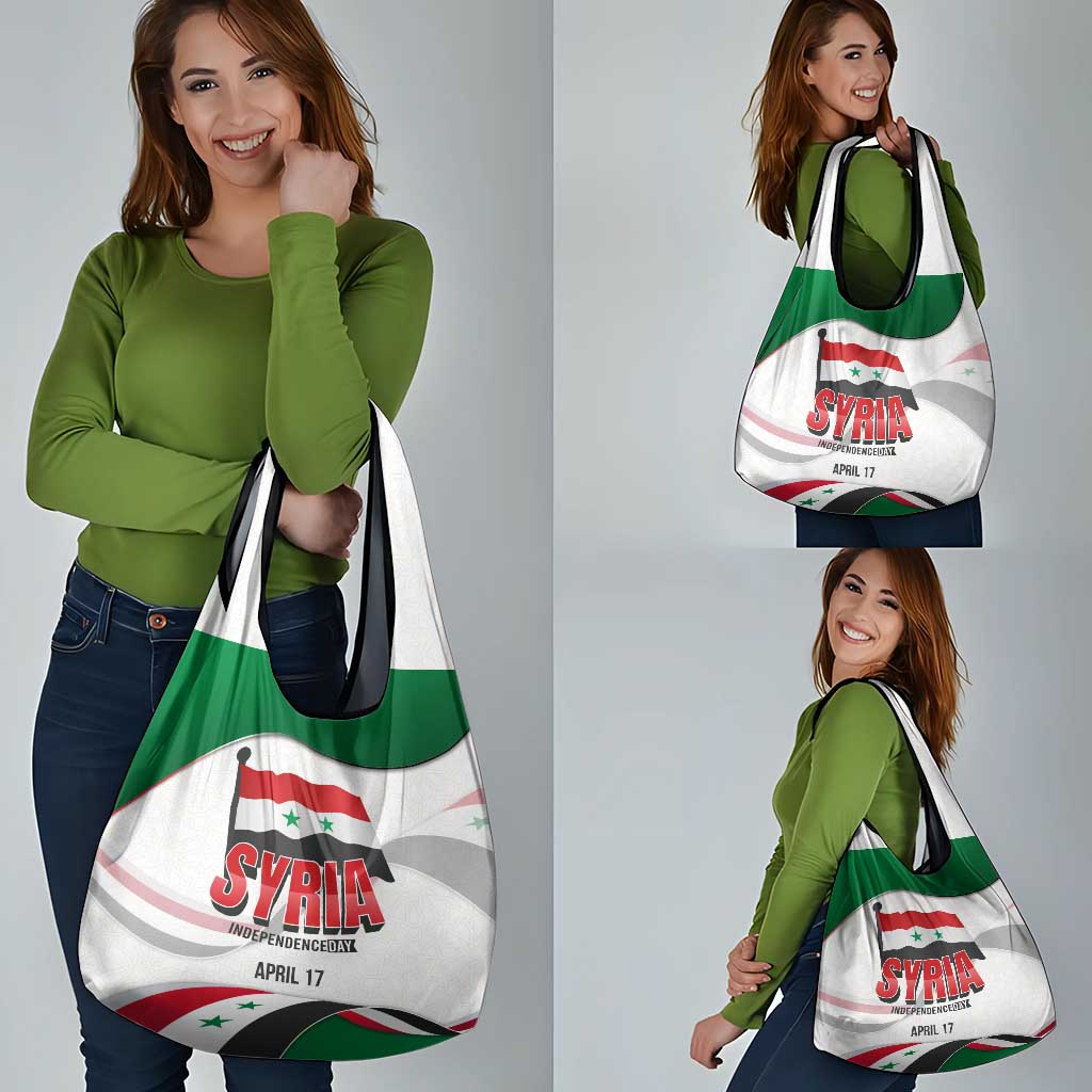 Syria Independence Day Grocery Bag with National Flag and Emblem