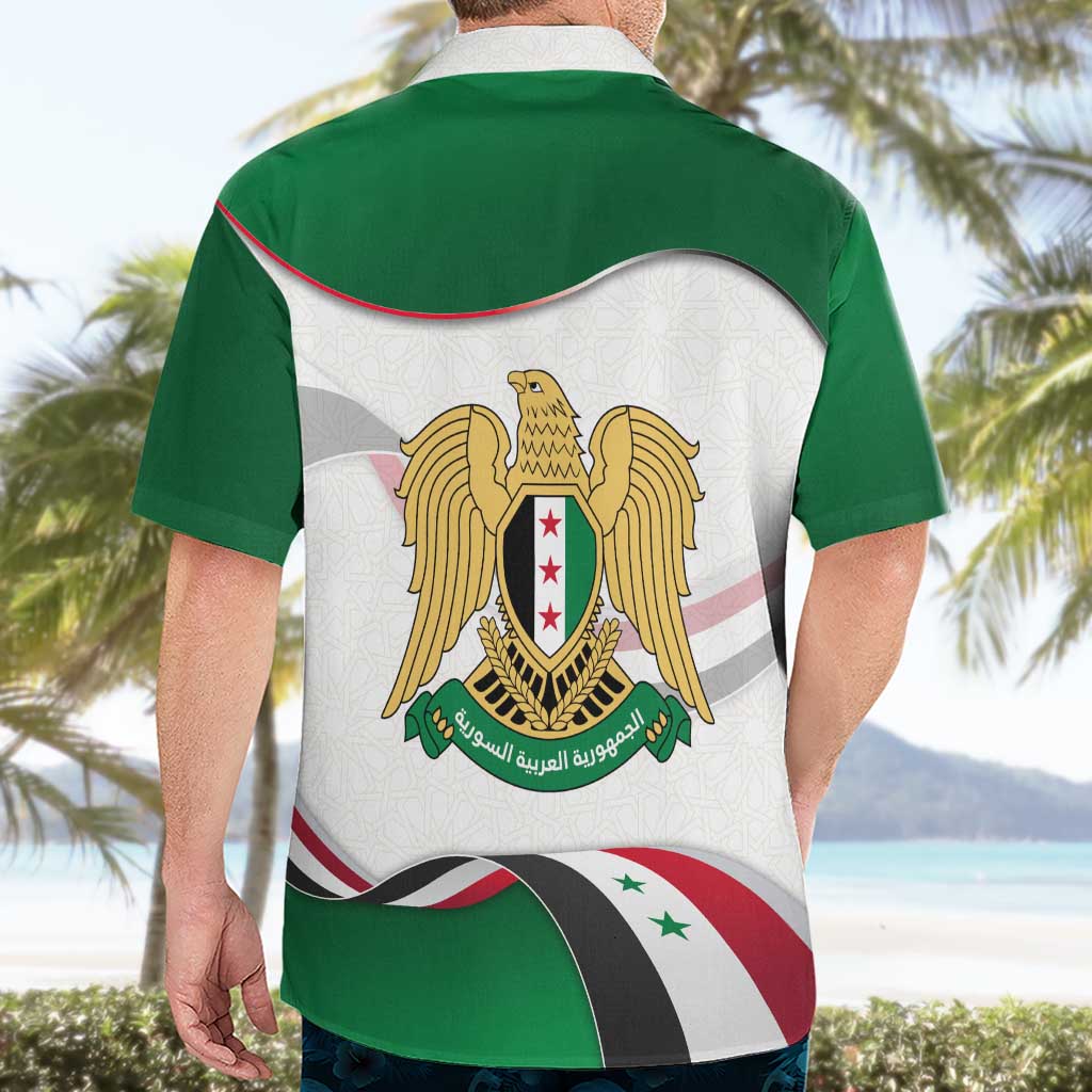 Syria Independence Day Hawaiian Shirt with National Flag and Emblem