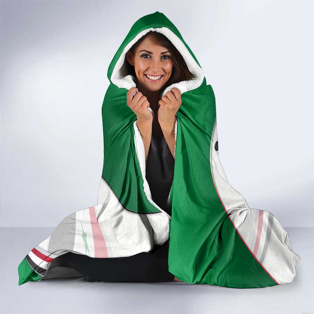 Syria Independence Day Hooded Blanket with National Flag and Emblem