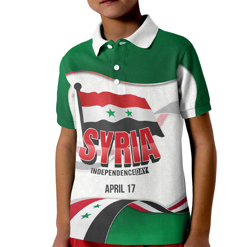 Syria Independence Day Kid Polo Shirt with National Flag and Emblem