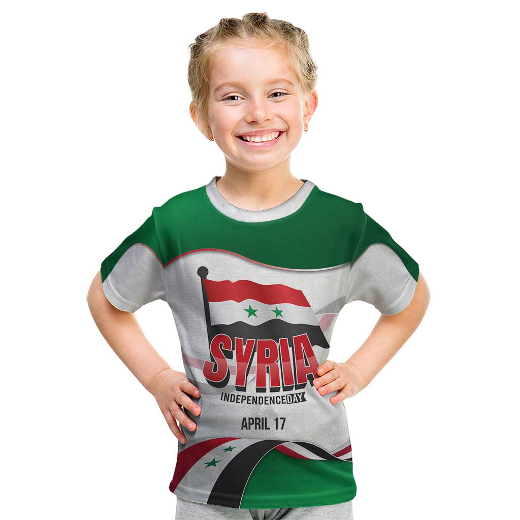 Syria Independence Day Kid T Shirt with National Flag and Emblem