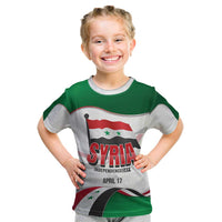 Syria Independence Day Kid T Shirt with National Flag and Emblem