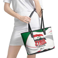 Syria Independence Day Leather Tote Bag with National Flag and Emblem