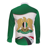 Syria Independence Day Long Sleeve Button Shirt with National Flag and Emblem