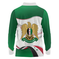 Syria Independence Day Long Sleeve Polo Shirt with National Flag and Emblem