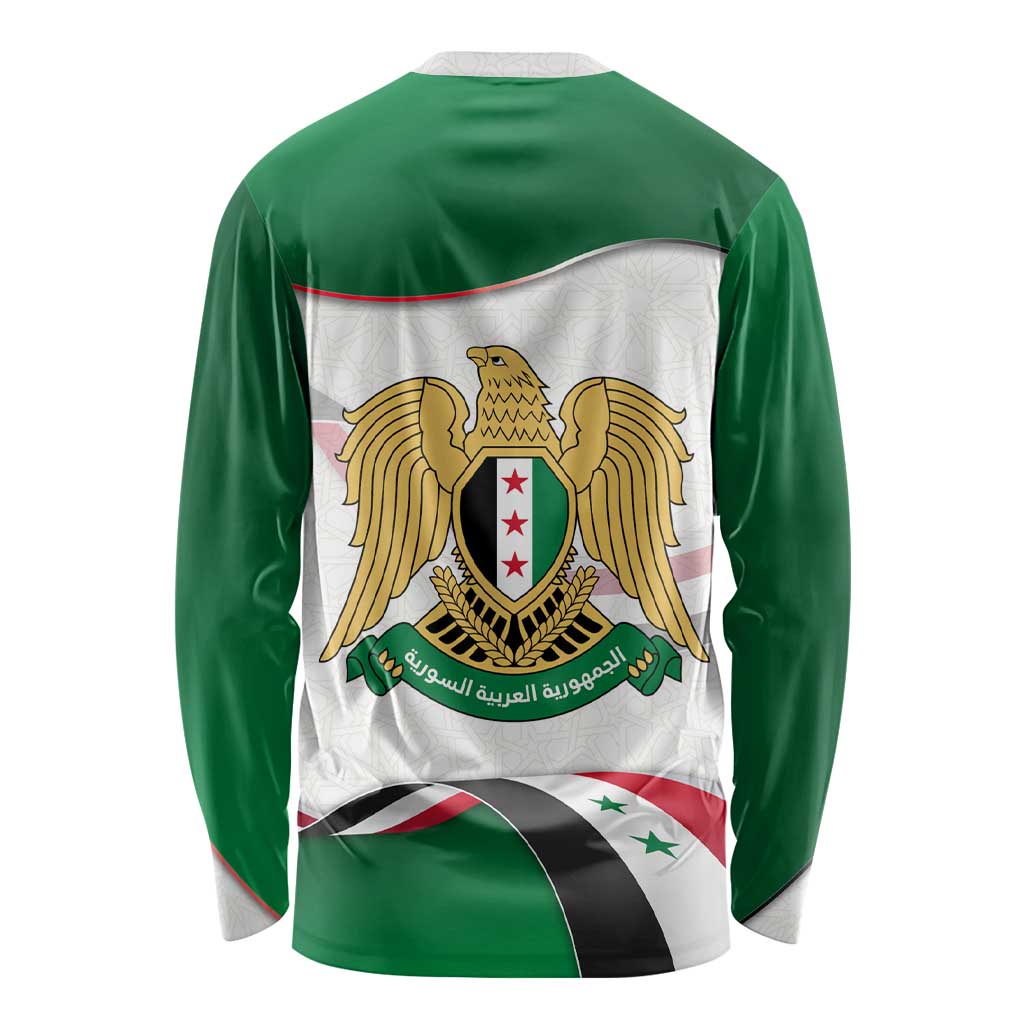 Syria Independence Day Long Sleeve Shirt with National Flag and Emblem