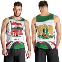 Syria Independence Day Men Tank Top with National Flag and Emblem