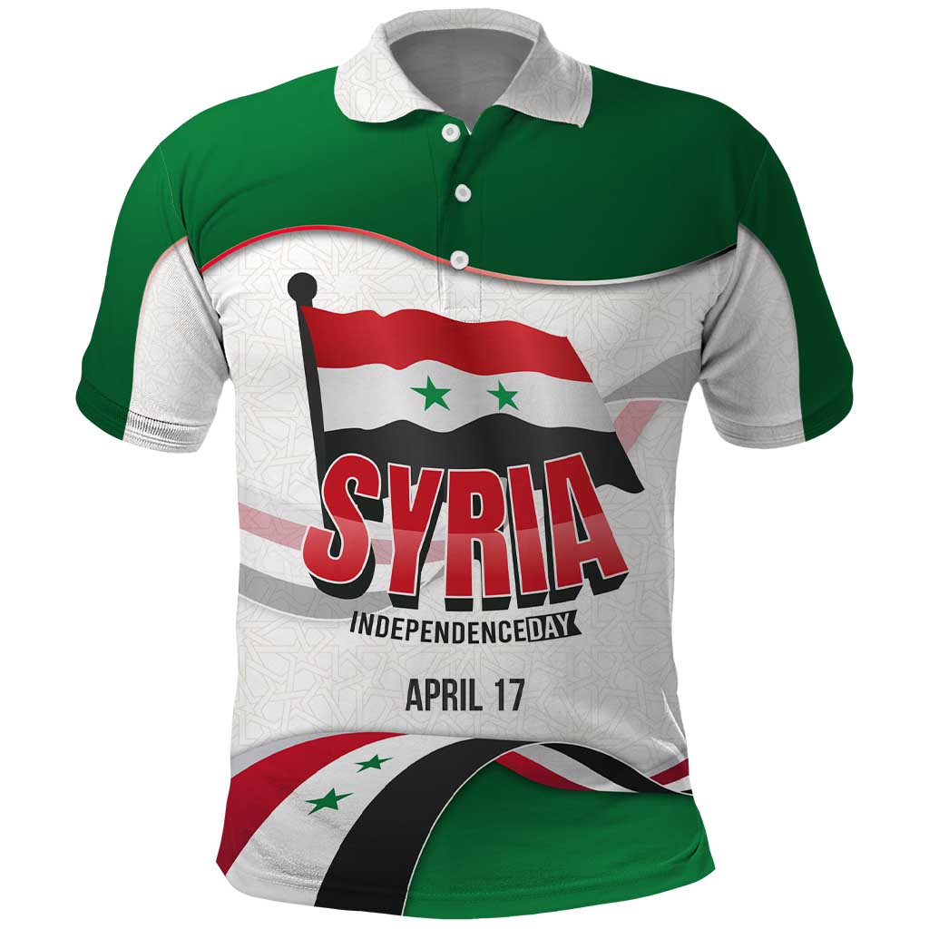 Syria Independence Day Polo Shirt with National Flag and Emblem