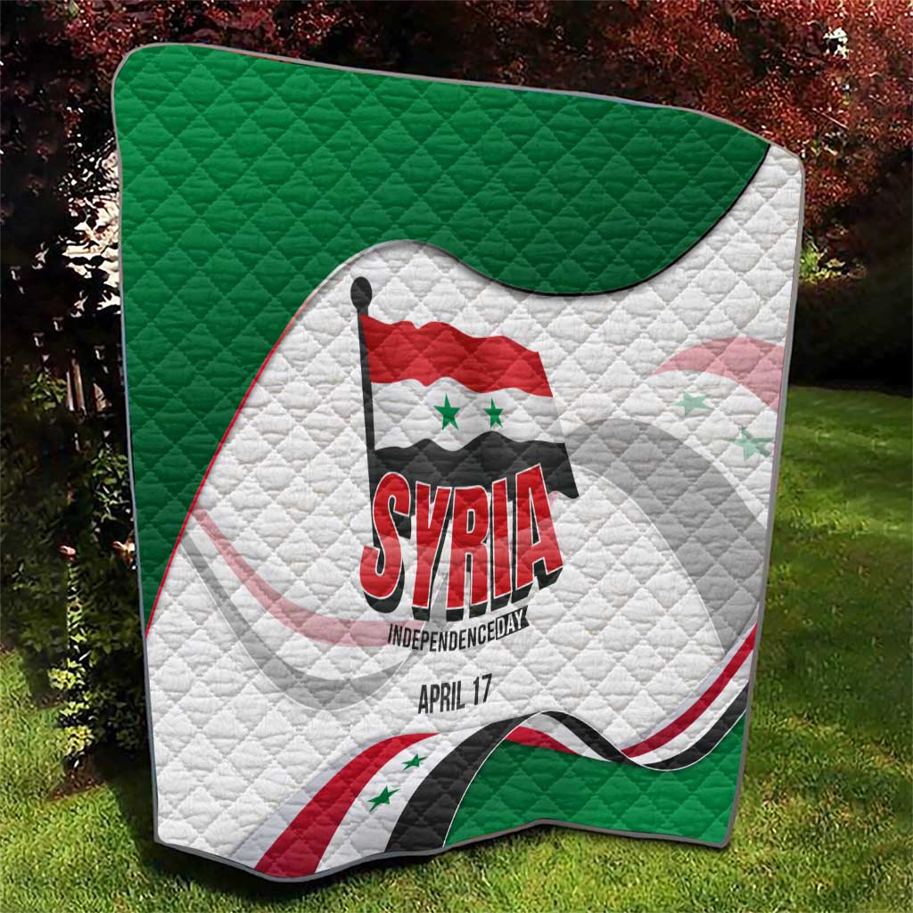 Syria Independence Day Quilt with National Flag and Emblem