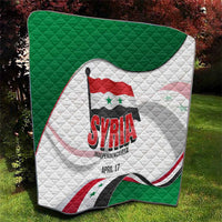 Syria Independence Day Quilt with National Flag and Emblem