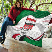 Syria Independence Day Quilt with National Flag and Emblem