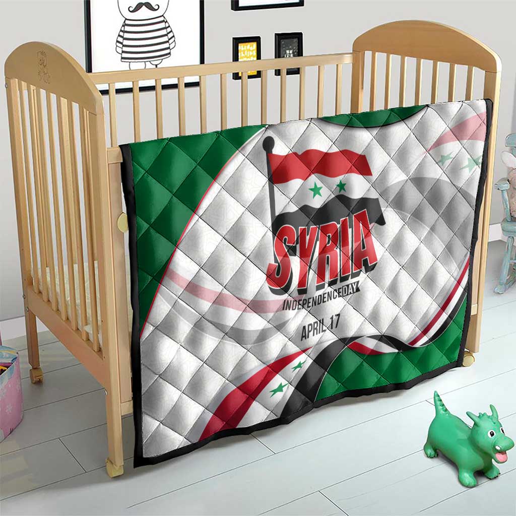 Syria Independence Day Quilt with National Flag and Emblem