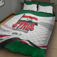Syria Independence Day Quilt Bed Set with National Flag and Emblem
