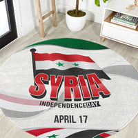 Syria Independence Day Round Carpet with National Flag and Emblem