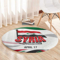 Syria Independence Day Round Carpet with National Flag and Emblem