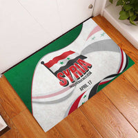 Syria Independence Day Rubber Doormat with National Flag and Emblem