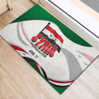 Syria Independence Day Rubber Doormat with National Flag and Emblem