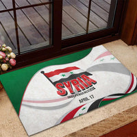 Syria Independence Day Rubber Doormat with National Flag and Emblem