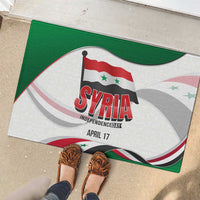 Syria Independence Day Rubber Doormat with National Flag and Emblem