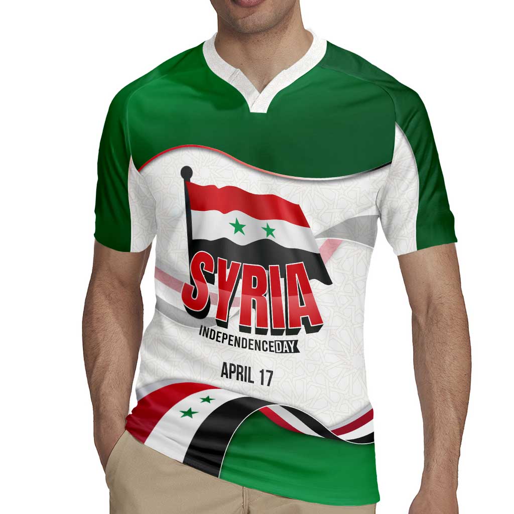 Syria Independence Day Rugby Jersey with National Flag and Emblem