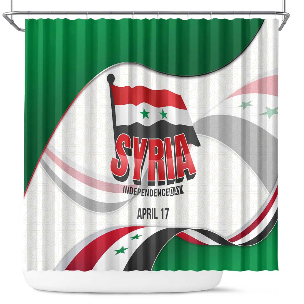 Syria Independence Day Shower Curtain with National Flag and Emblem