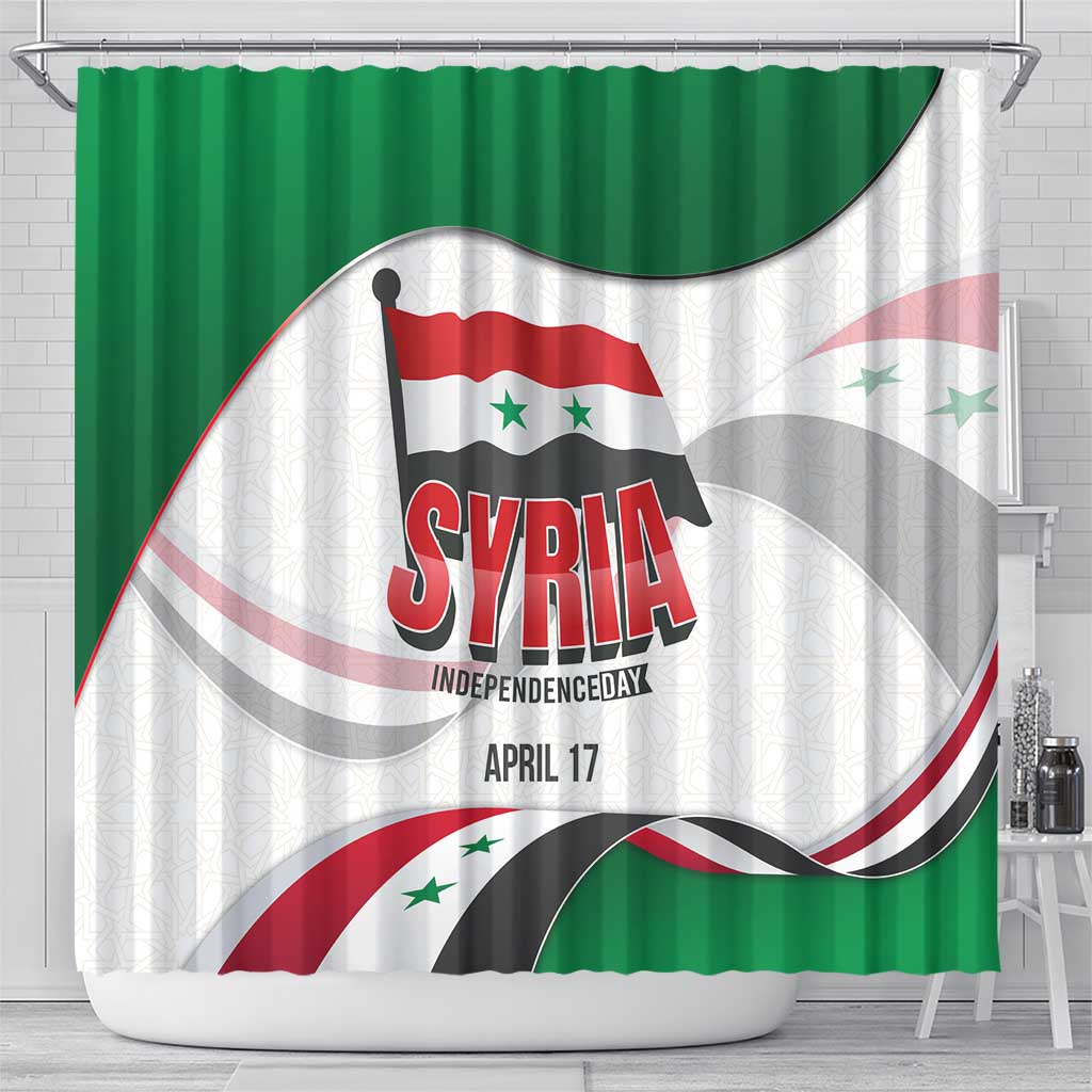 Syria Independence Day Shower Curtain with National Flag and Emblem