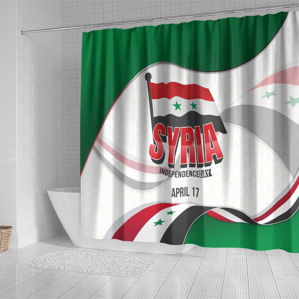 Syria Independence Day Shower Curtain with National Flag and Emblem