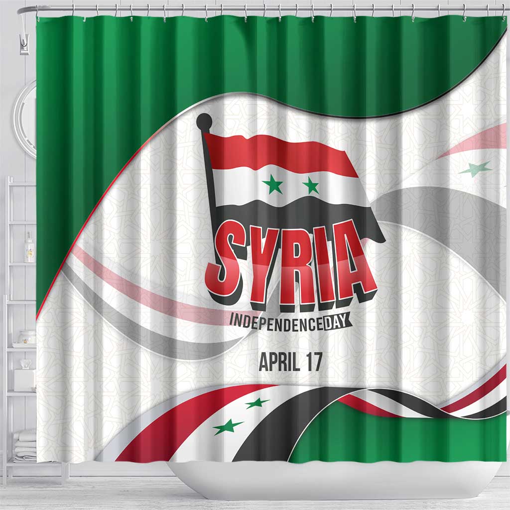 Syria Independence Day Shower Curtain with National Flag and Emblem