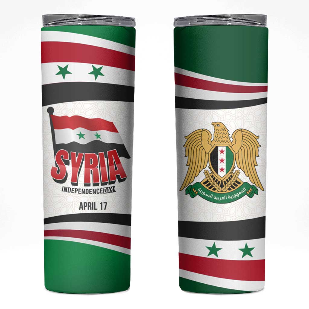 Syria Independence Day Skinny Tumbler with National Flag and Emblem