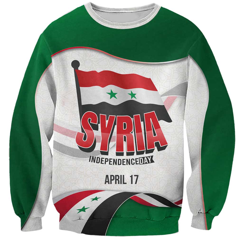 Syria Independence Day Sweatshirt with National Flag and Emblem