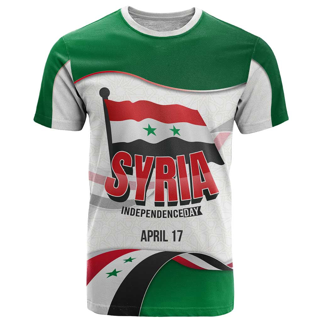 Syria Independence Day T Shirt with National Flag and Emblem