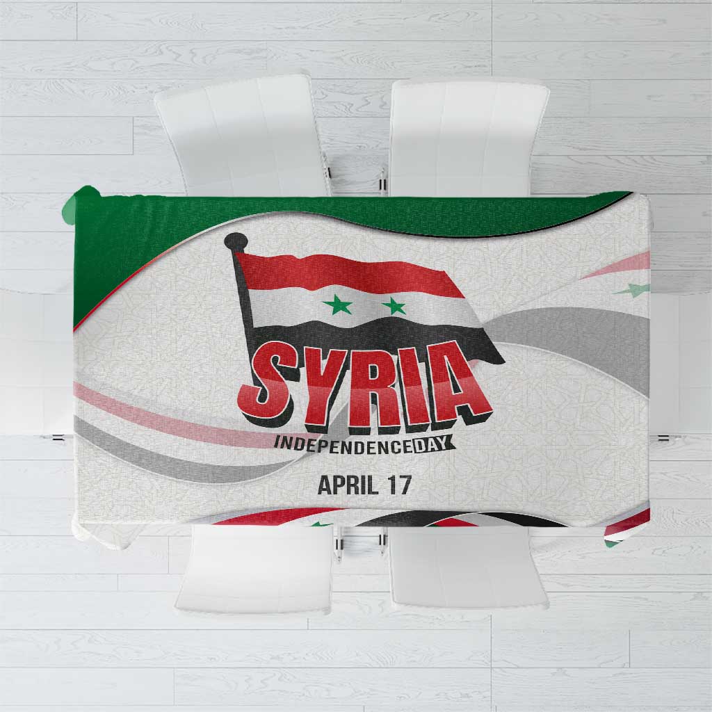Syria Independence Day Tablecloth with National Flag and Emblem