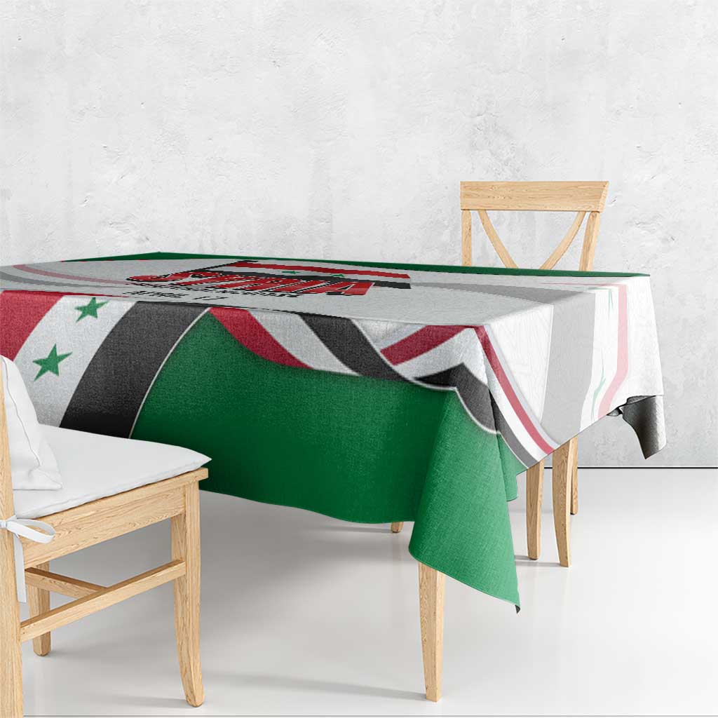 Syria Independence Day Tablecloth with National Flag and Emblem
