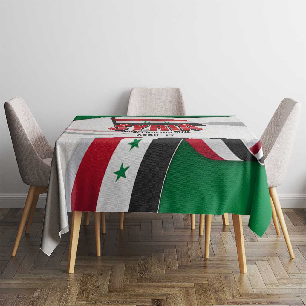 Syria Independence Day Tablecloth with National Flag and Emblem