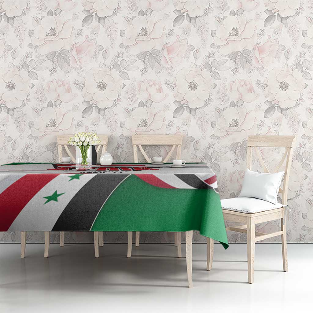 Syria Independence Day Tablecloth with National Flag and Emblem