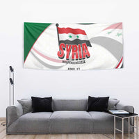 Syria Independence Day Tapestry with National Flag and Emblem