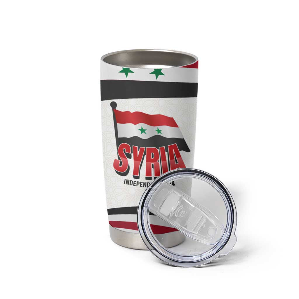Syria Independence Day Tumbler Cup with National Flag and Emblem