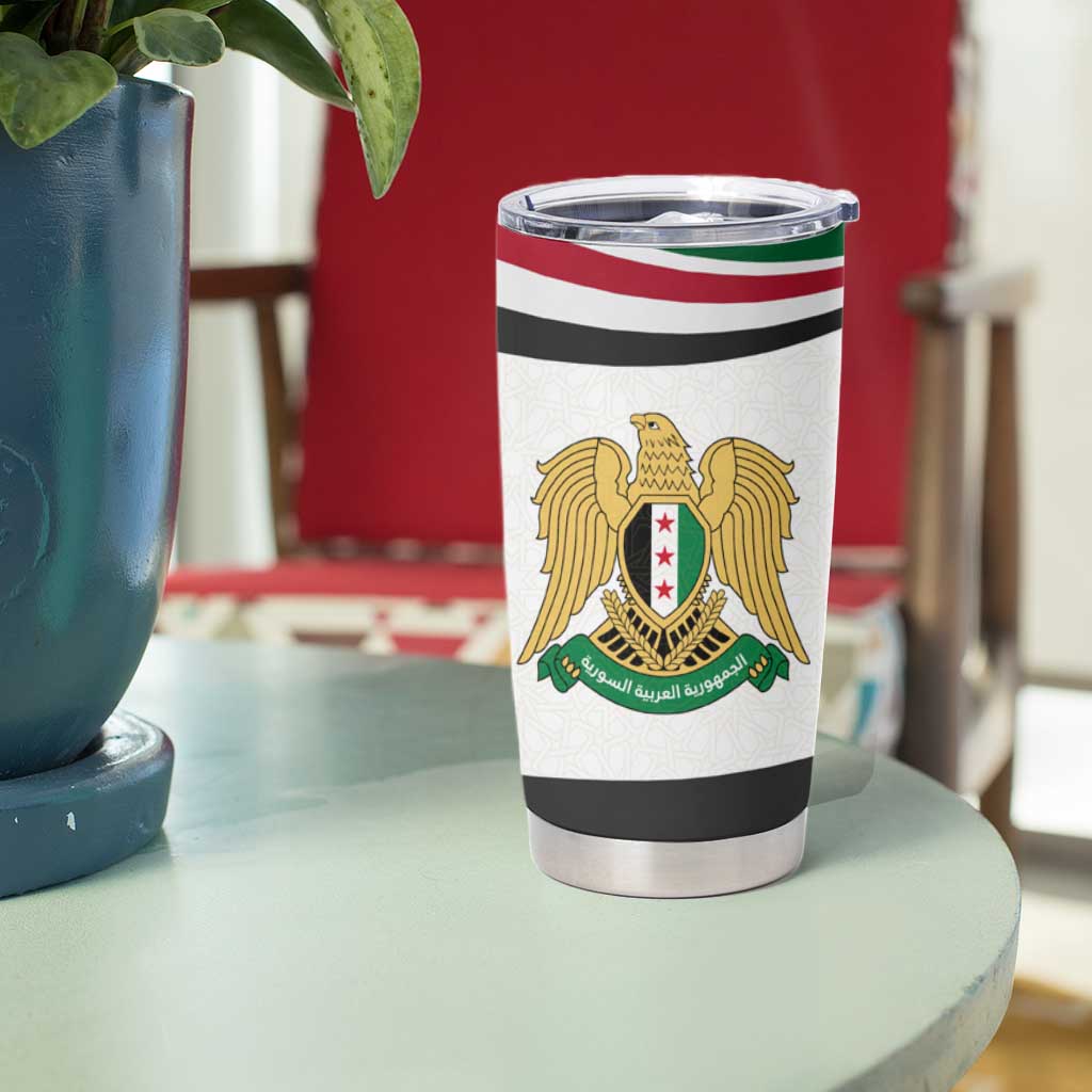 Syria Independence Day Tumbler Cup with National Flag and Emblem