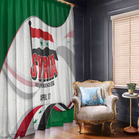Syria Independence Day Window Curtain with National Flag and Emblem