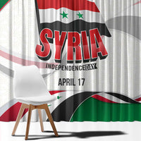 Syria Independence Day Window Curtain with National Flag and Emblem